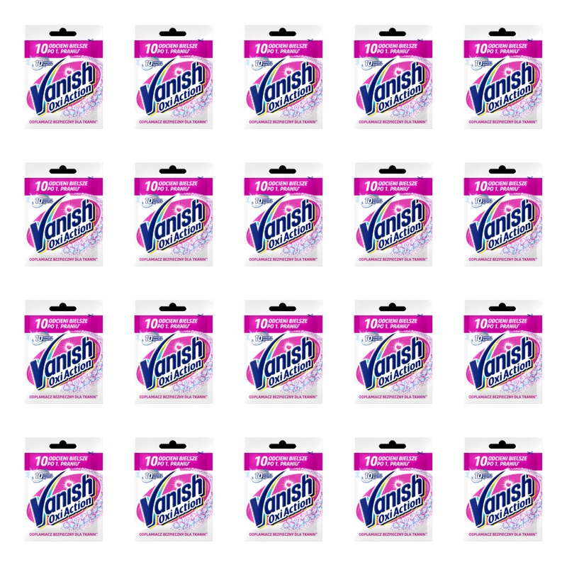 Vanish Oxi Action White Odstraňovač skvrn na bílé tkaniny v prášku 30 g X20