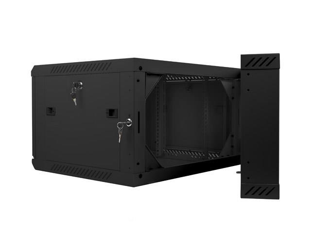 Inštalačná skriňa Rack dvojsekčná závesná 19" 6U 600x600 čierna Lanb