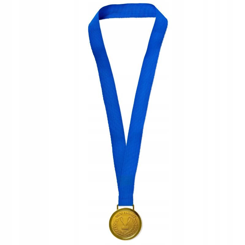

Medal Metalowy szarfa niebieska nagroda odznaka
