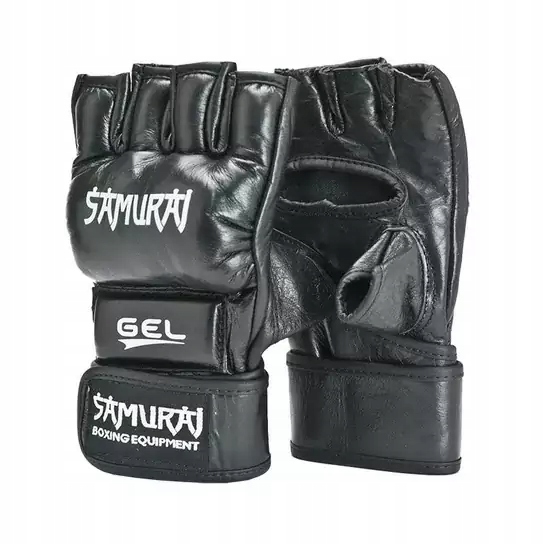 Rękawice Mma Pro Samuraj Rozmiar XXL Skóra Pu Czarne Na Worek Gel