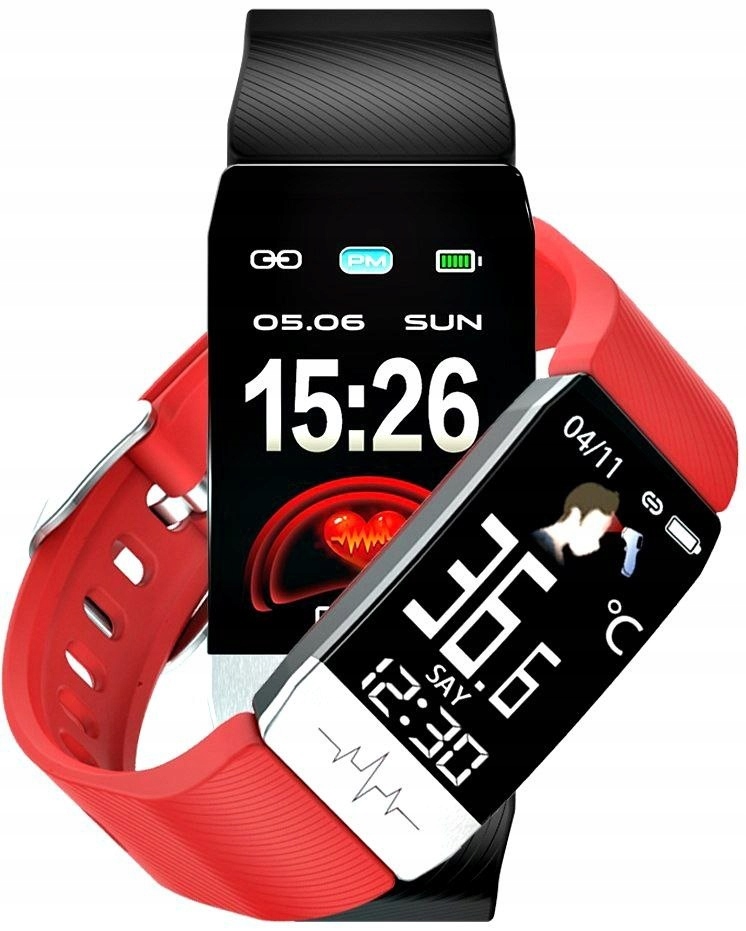 

Smartband Rubicon RNCE60 Black + Pasek Red