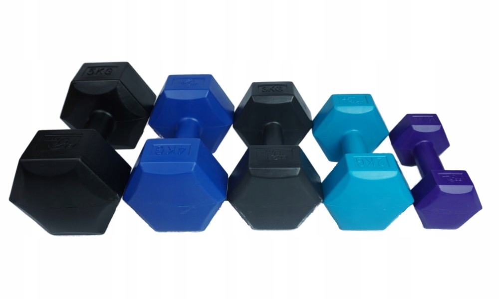 Zestaw Hantli Hantelków Ciężarki Bitumiczne do Ćwiczeń hantle 2x 5kg Marka Be4Sport