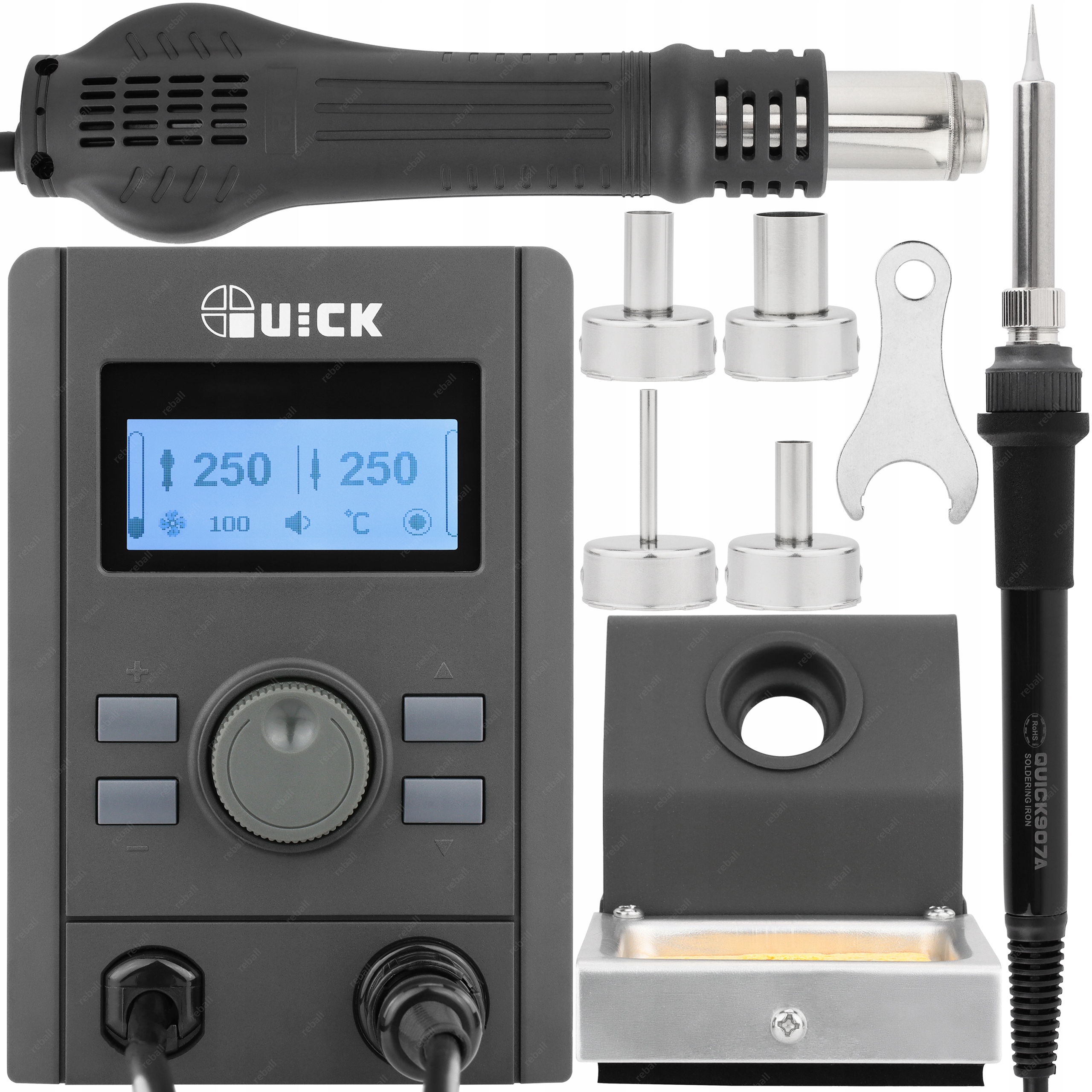 Quick 715 760W Pájecí Stanice 2V1 Páječka Hotair Svařovací Stroj Na Plasty