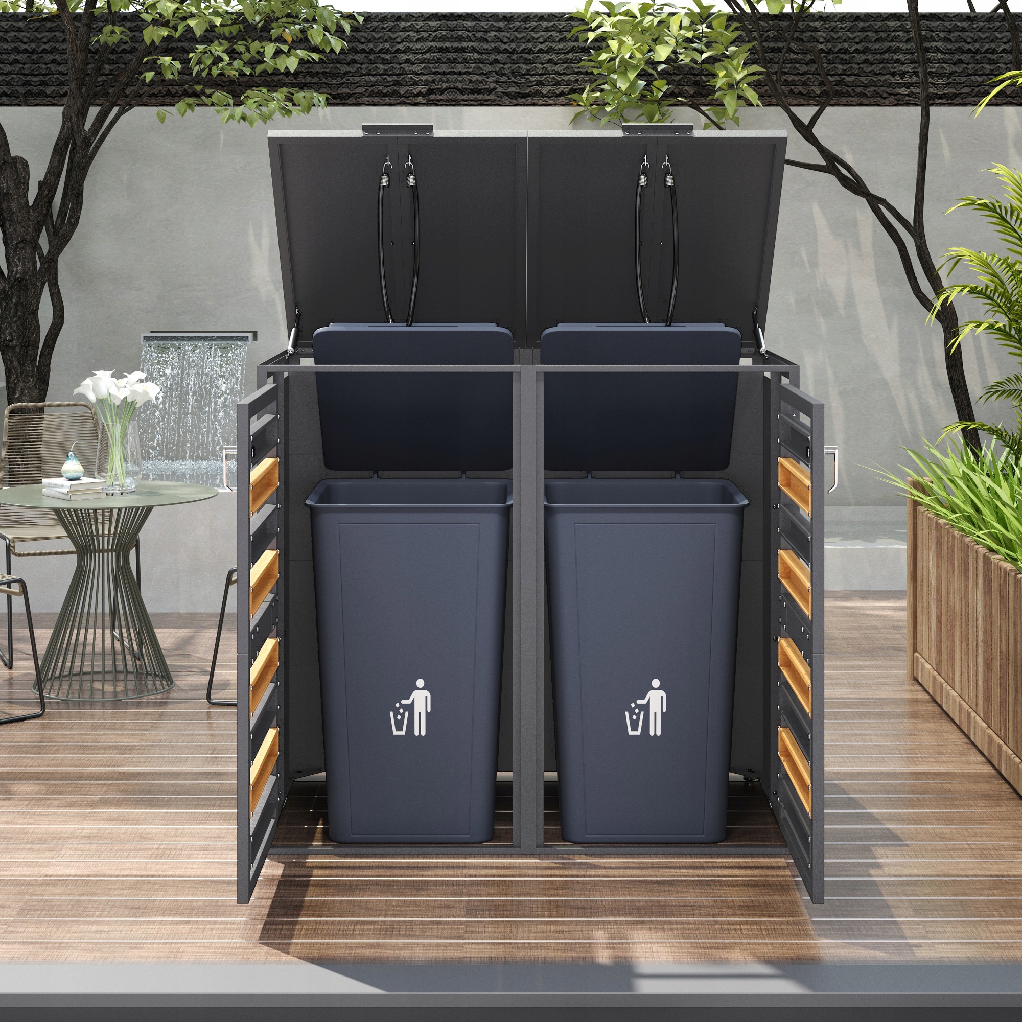 Levně Krabička na odpadky pojme 2 odpadkové koše o objemu 120-240 l