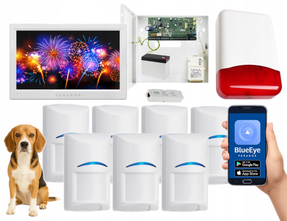 Zestaw Alarmowy Do Domu Paradox 7 Czujek Bosch Pet 7" Dotyk Wifi Aplikacja
