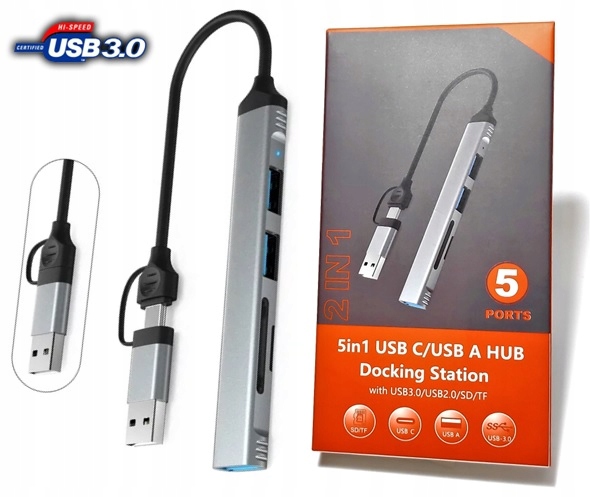 

Hub Adapter Usb 3.0 Typ C Czytnik Kart Sd Tf 5Gbps