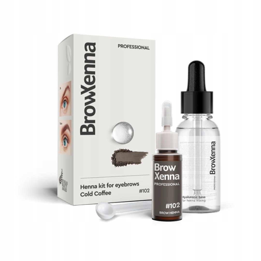 Henna na obočí BrowXenna #102 Cold Coffee 10 g Hyaluronová báze 30 ml