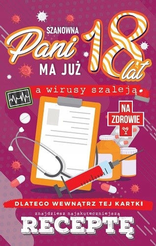 

Kartka na 18 urodziny dla dziewczyny recepta JCX43