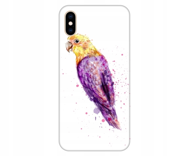 

Etui na telefon iPhone X / Xs Ptak papuga akwarela