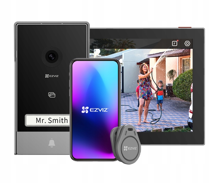 Wideodomofon Wifi Ezviz HP5 Ekran dotykowy 7" Zdalne otwieranie 2x Rfid
