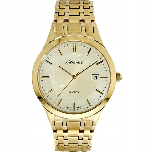 Pánské Hodinky Adriatica A1236.1111Q zlatý náramek