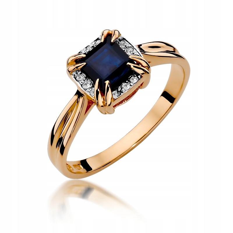 

Różowe złoto pierścionek Szafir 1,70CT Brylanty