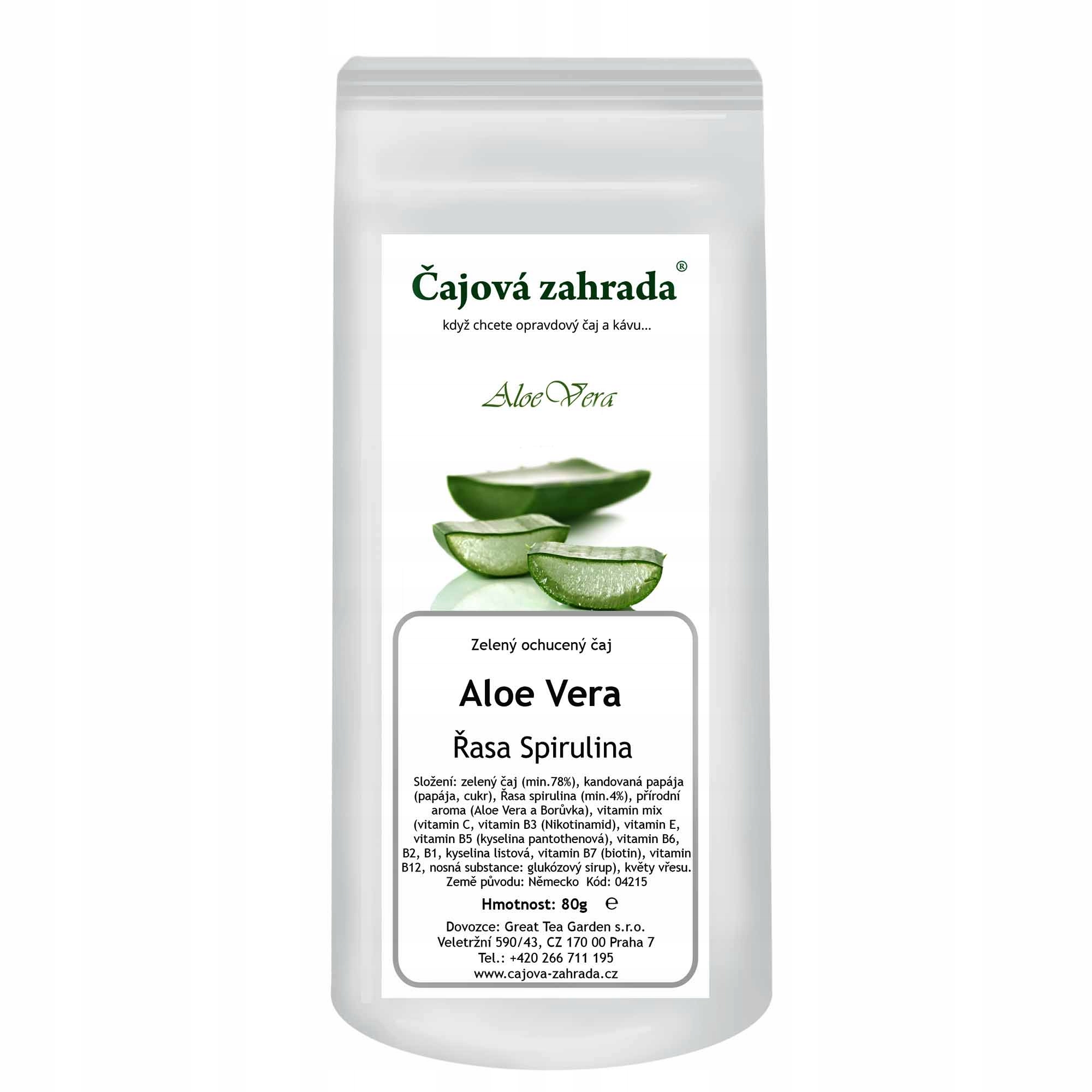 Levně Aloe Vera & Řasa Spirulina zelený ochucený čaj Varianta: zelený čaj 1000g