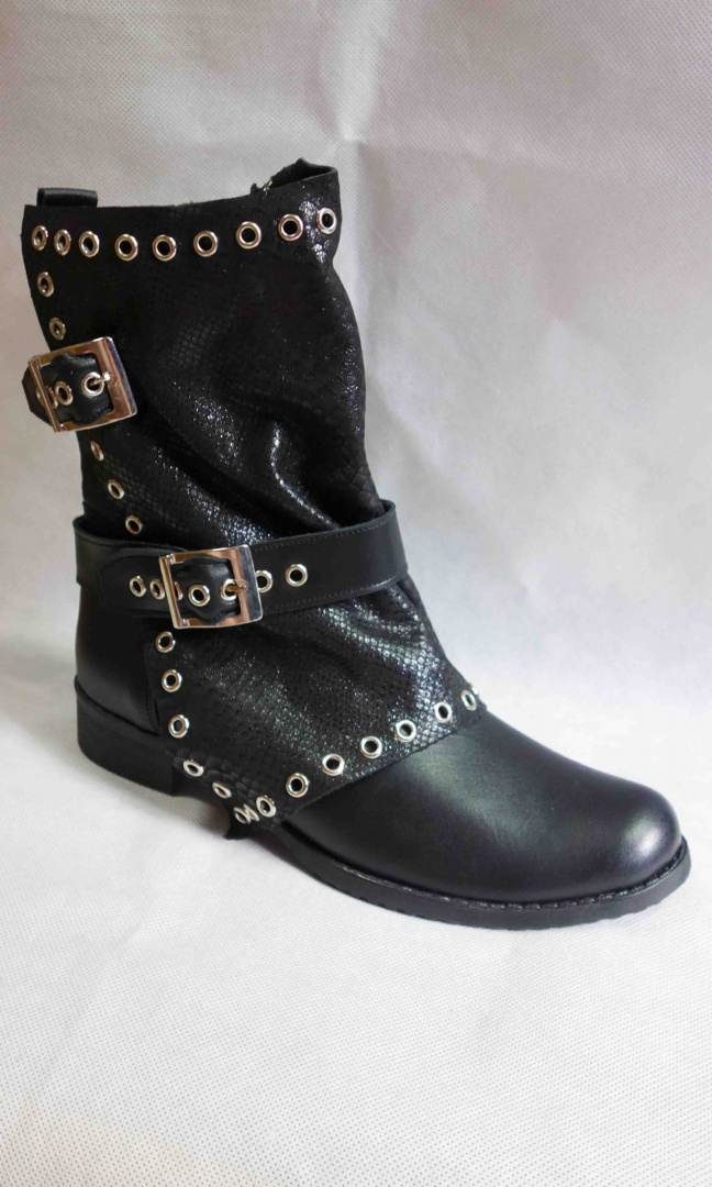 SKORZANE BOTKI TĘG G PŁASKIE 42