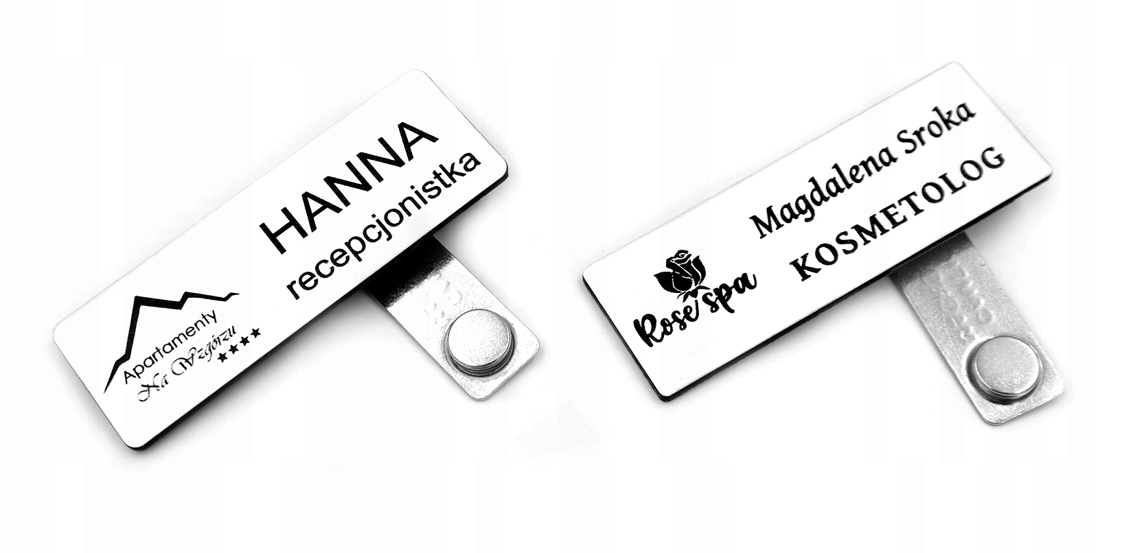 Magnetyczny IDENTYFIKATOR OSOBOWY PERSONALNE identyfikatory MAGNES 10 SZT