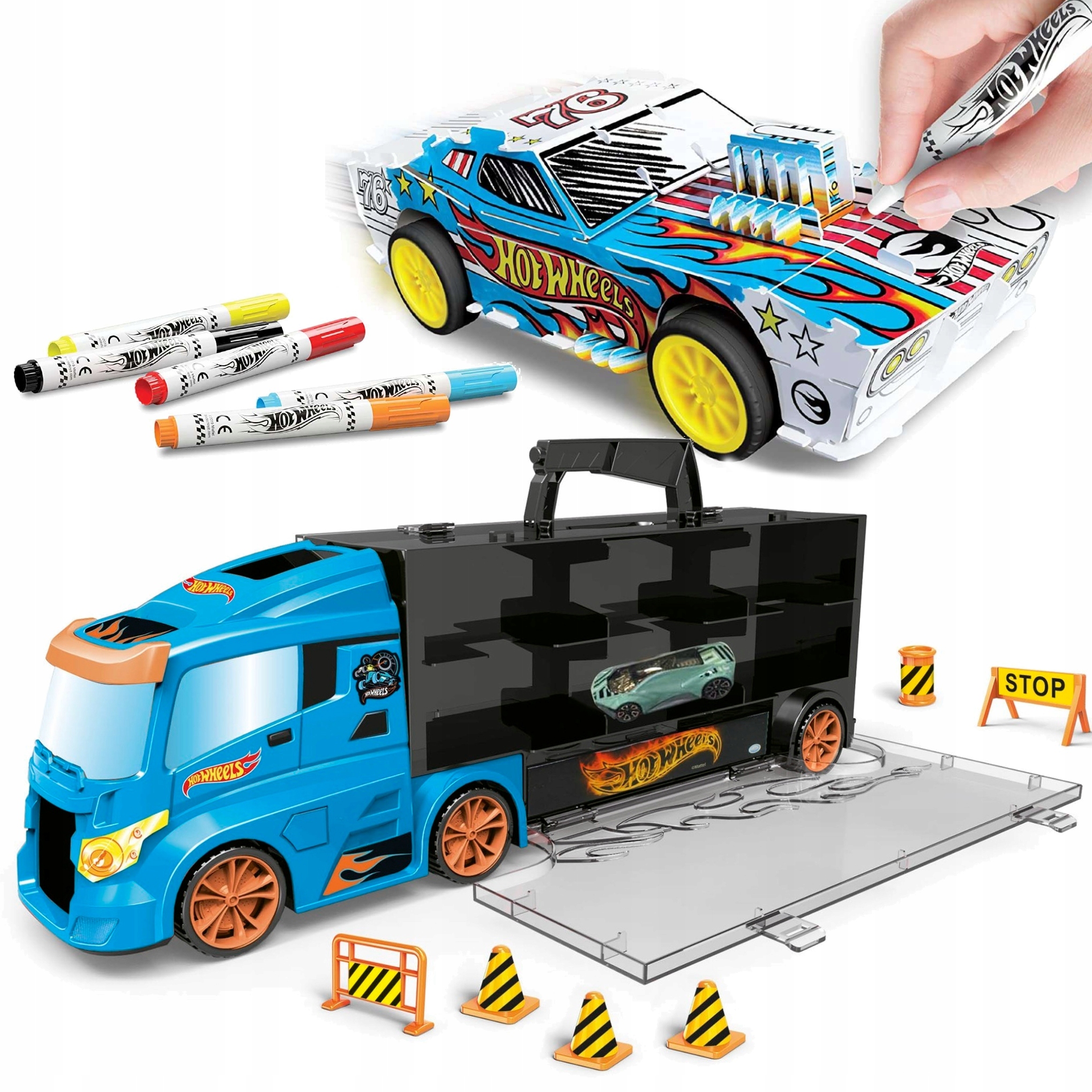 

Hot Wheels Transporter+zestaw Do Malowania Auto