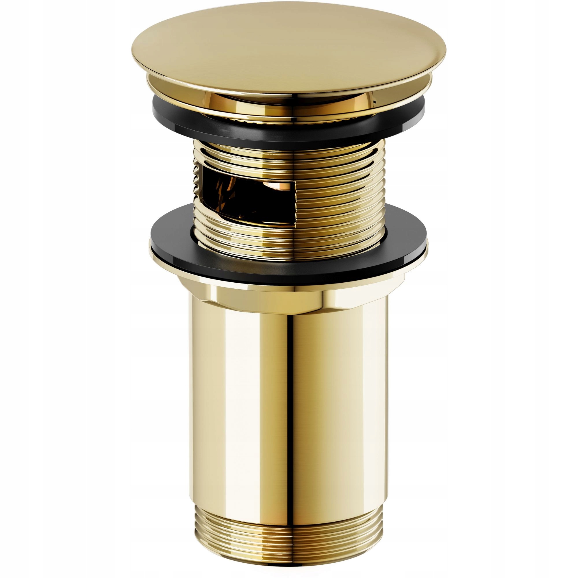 Zátka do umyvadla s přepadem klik-klak kulatý Cersanit Zlatá S951-703