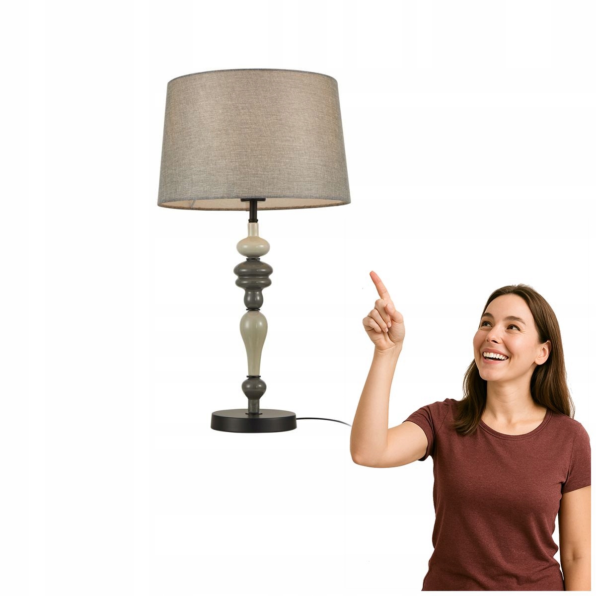 Klasická čierna stolová lampa Nerom do interiéru Italux