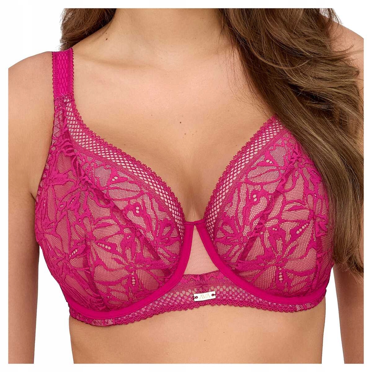 Ava Biustonosz miękki stanik koronkowy soft Miss miss 2220 fuchsia 65G
