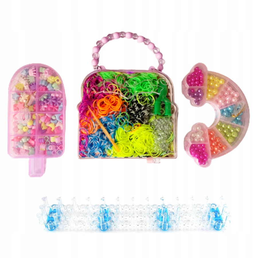 

Duży Zestaw Koraliki Gumki Do Robienia Bransoletek