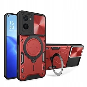Etui Oppo A76/A36/Realme 9i Tpu Pc z Osłona Aparatu Antywstrząsowe Czerwone