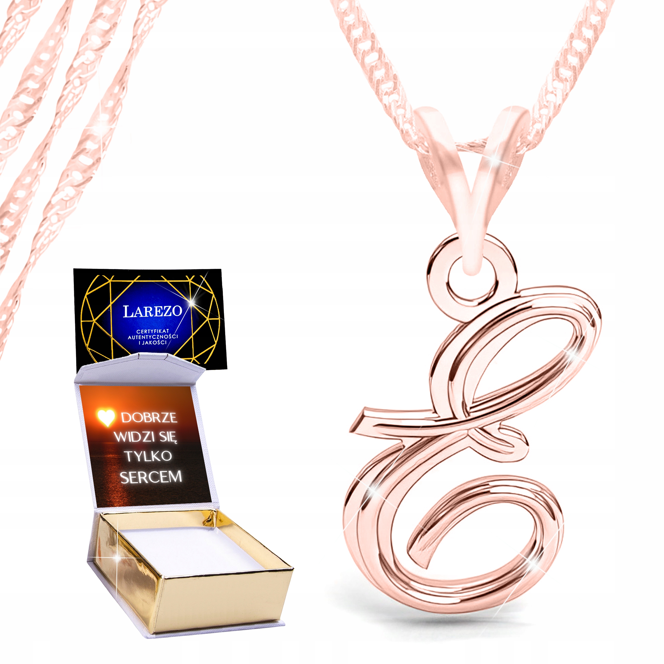 Náhrdelník 925 Pozlacený 18K s písmenem Písmeno E Iniciál Dámské Stříbro Potisk