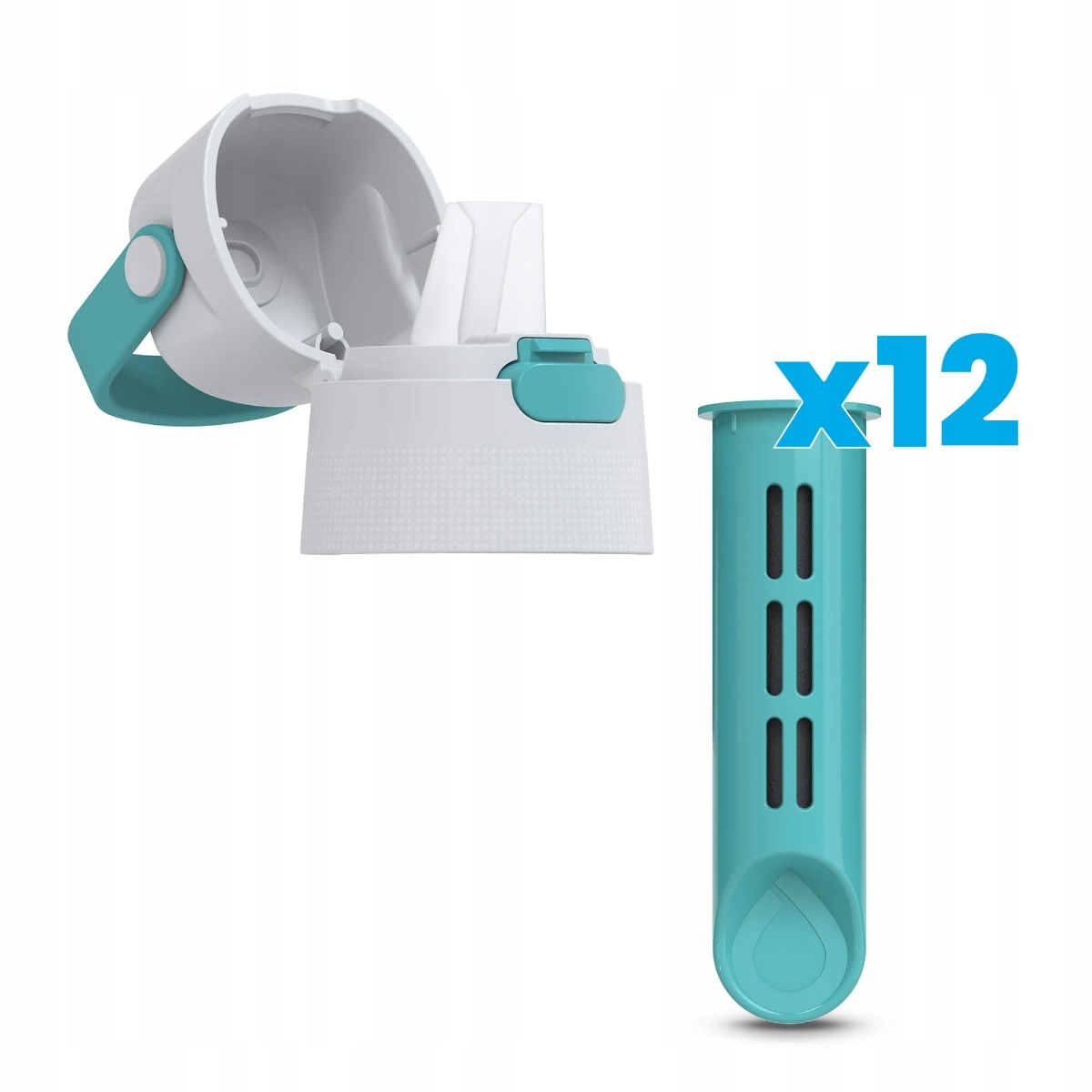 Zestaw 12 Filtrów do Butelki Filtrującej Dafi Soft i Solid Turkusowy