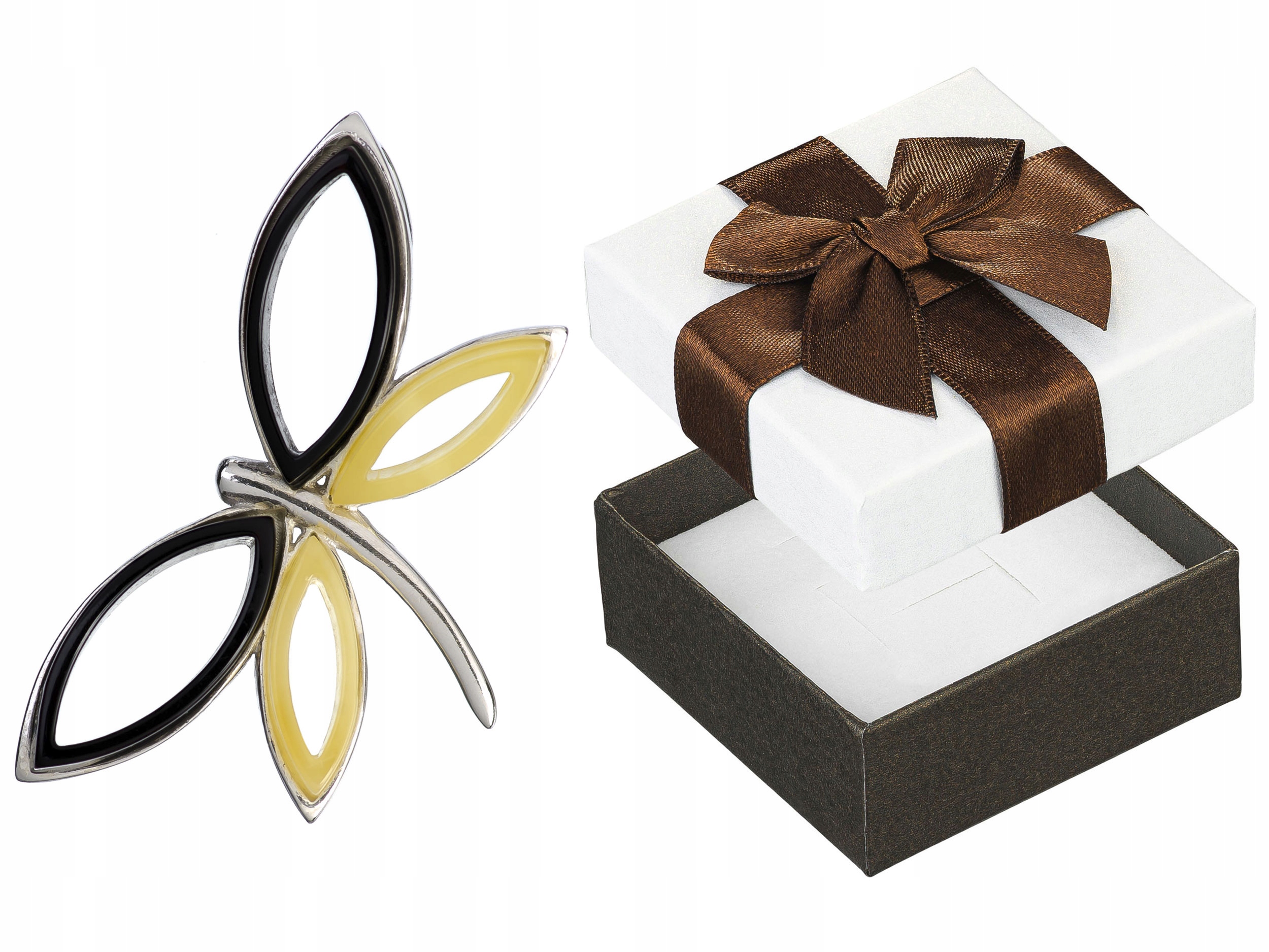 Velký stříbrný přívěsek Vážka s jantarem Stříbrný dámský Přívěsek Hmyz 4 cm