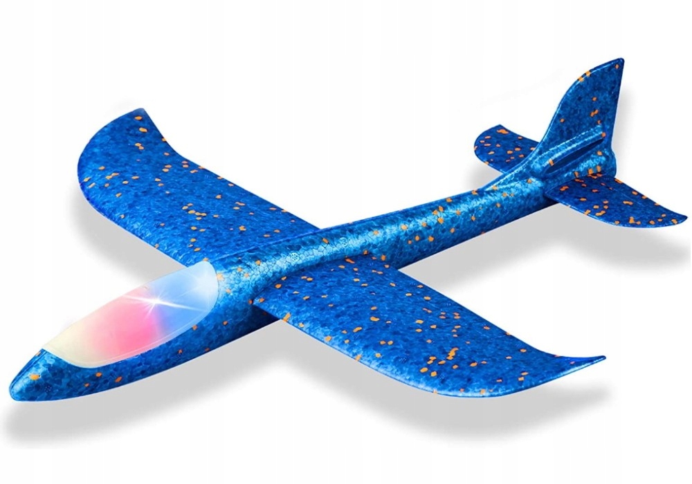 SAMOLOT STYROPIANOWY SZYBOWIEC RZUTKA 47 CM LED Materiał pianka