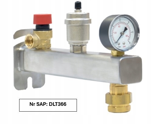 Bezpečnostní skupina Inox pro C.o. 3 bar, s příslušenstvím a rychlospojkou 3/4