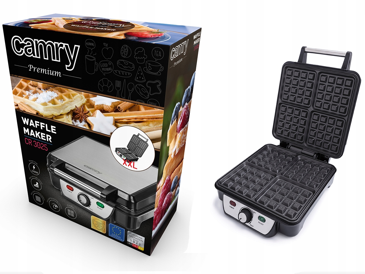 

Camry 3025 Gofrownica 4 Duże Chrupiące Gofry 1500W