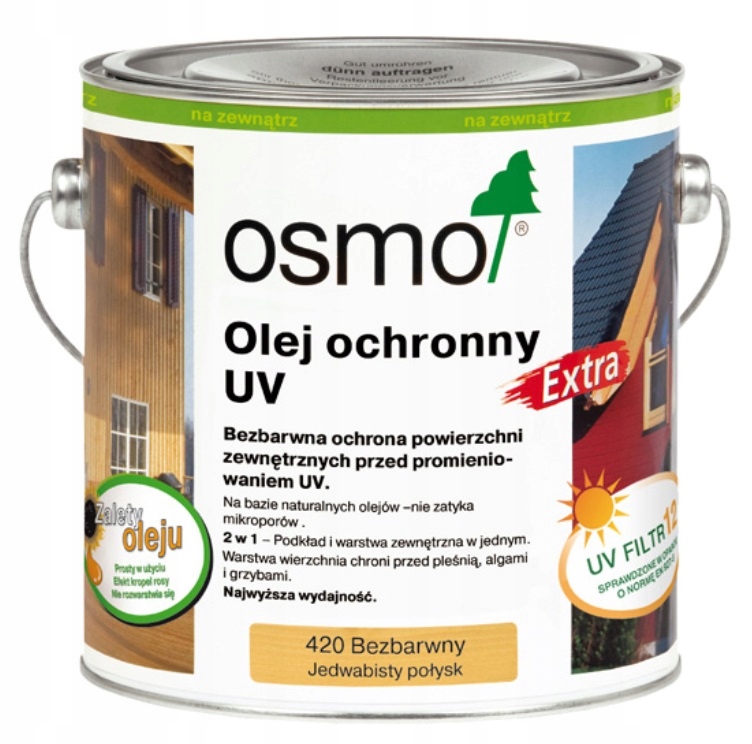 Ochranný olej Uv fasádne domy z Osmo bezfarebný 420 2,5L