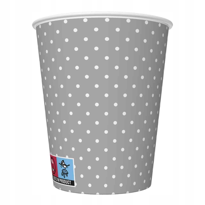 

Daisy Kubeczki Papierowe Kropki Szare 250ML 8 Szt.