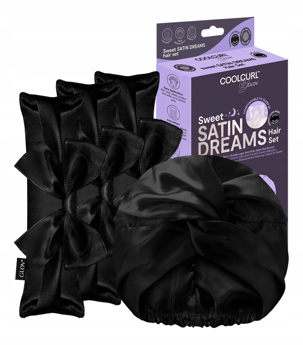 Glov Sweet Satin Dreams Sada natáčky na vlasy 3ks čepička na spaní