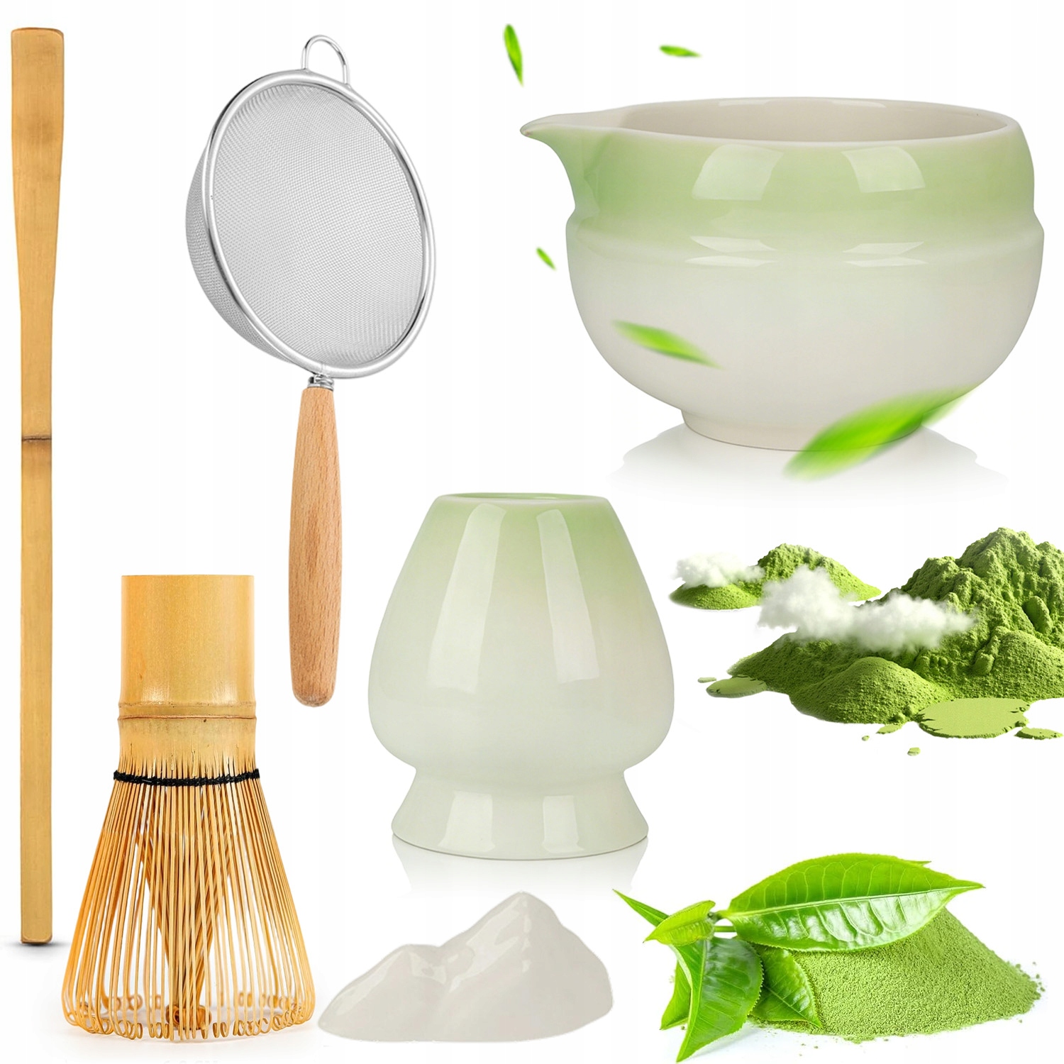 7SZT Zestaw Prezentowy Do Herbaty Matcha Zestaw Mioteł Matcha Z Trzepaczką
