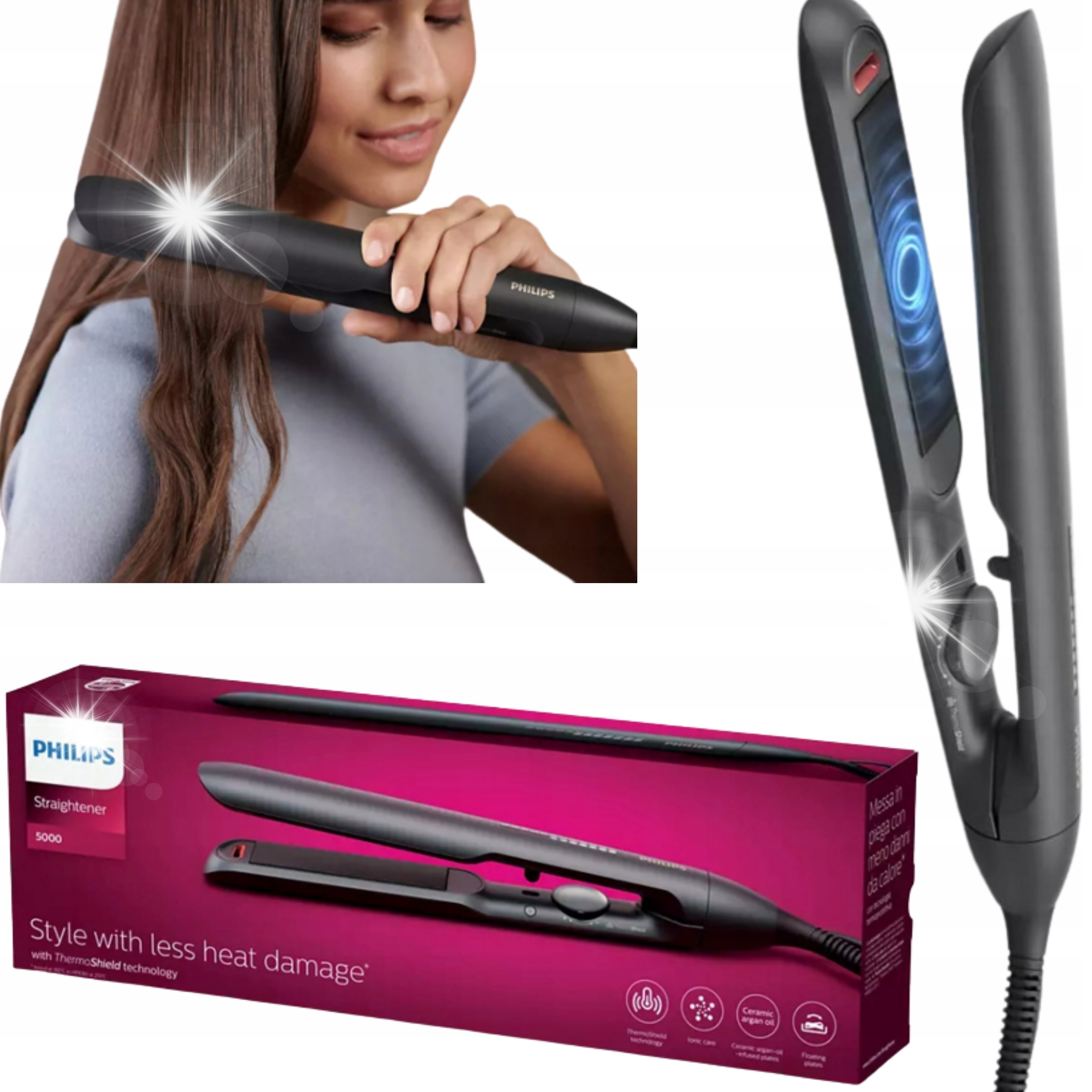 Prostownica Jonizująca Do Włosów Etui Zestaw Do Prostowania Włosów