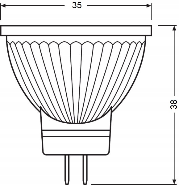 Żarówka LED MR11 2,5W 20W 184lm GU4 36st Osram Jasność 184 lm