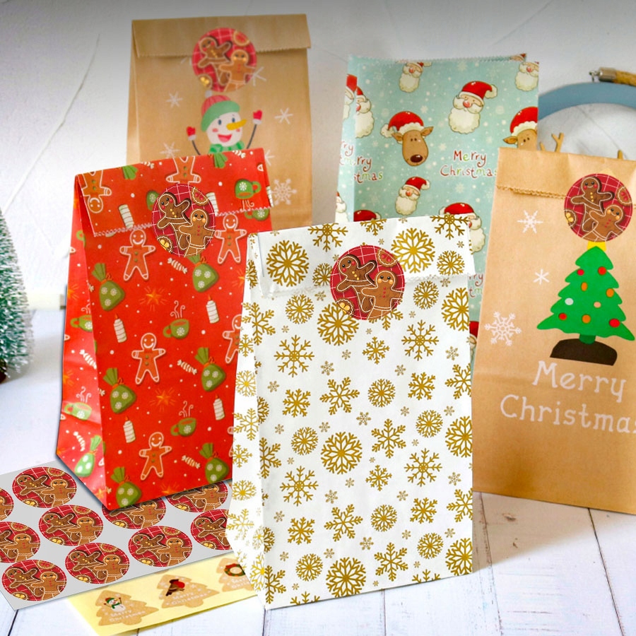 NAKLEJKI NA PREZENT BOŻONARODZENIOWE ŚWIĄTECZNE OZDOBY ZESTAW 24 SZT Marka Inna