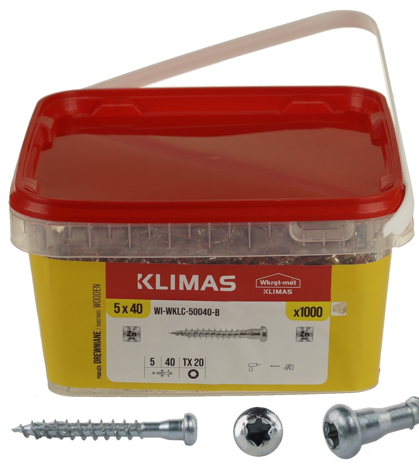 Wkręty do łączników ciesielskich Torx 5x40 mm 1000szt. Wiaderko