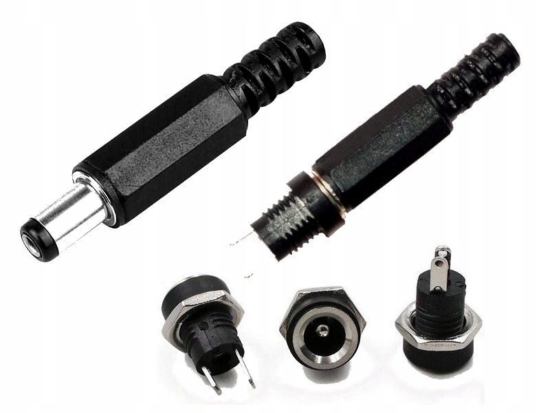 

Wtyk Gniazdo DC 2.1x5.5mm męski żeński DC-022B