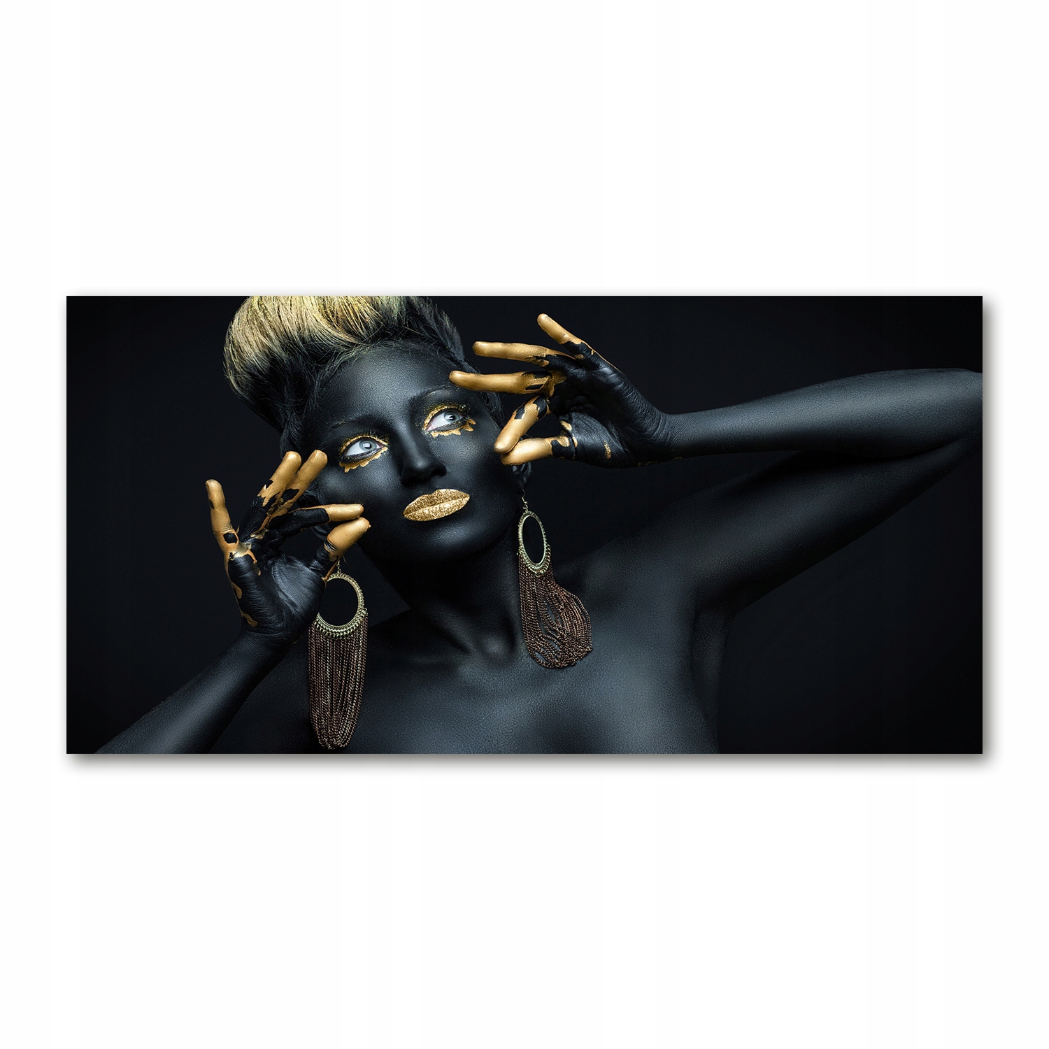 

Foto obraz szkło akryl Kobieta w czerni 120X60 cm