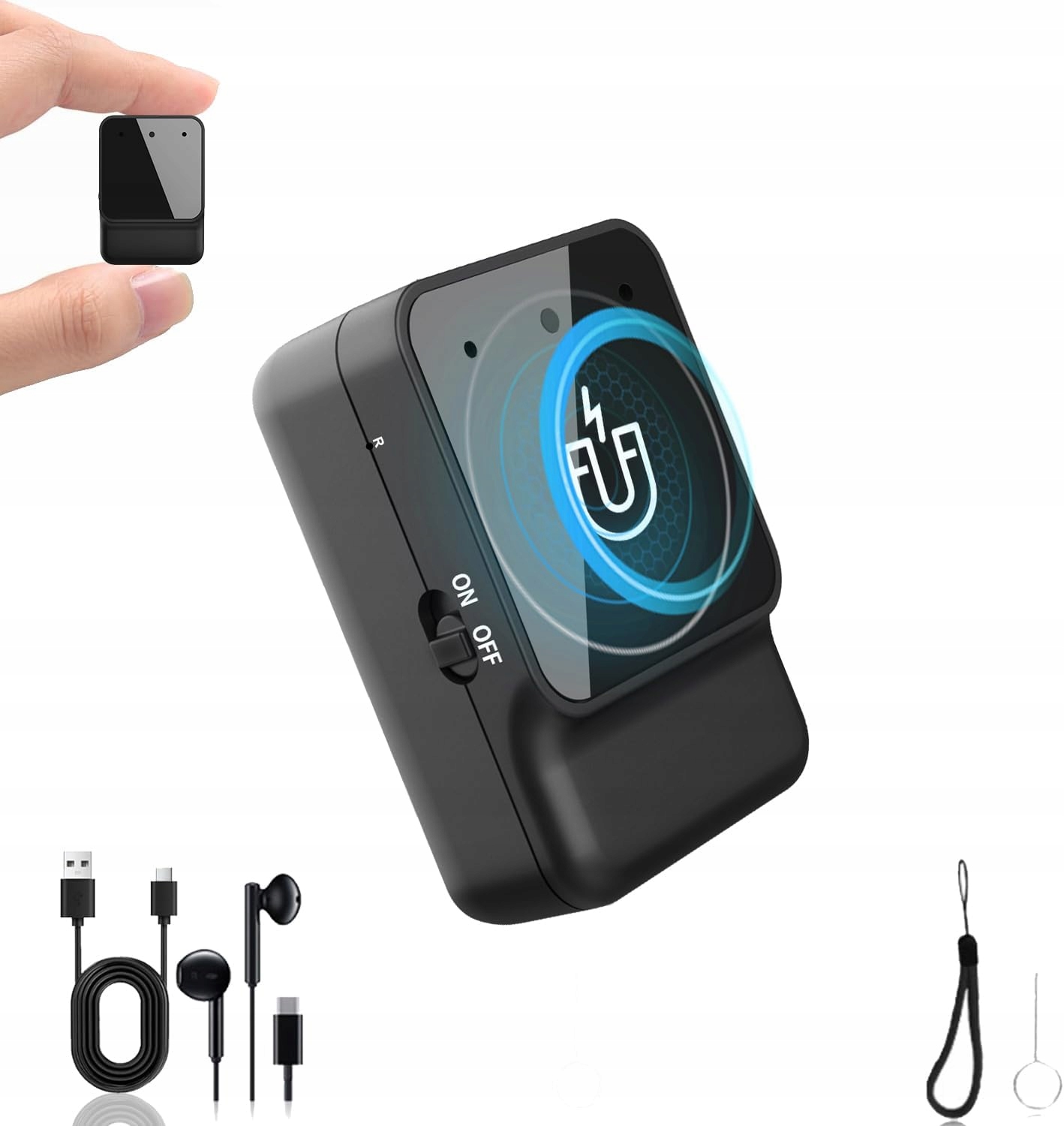 Mini Špionážní Diktafon Fjjvff Magnetický Záznamník Zvuku 16 Gb