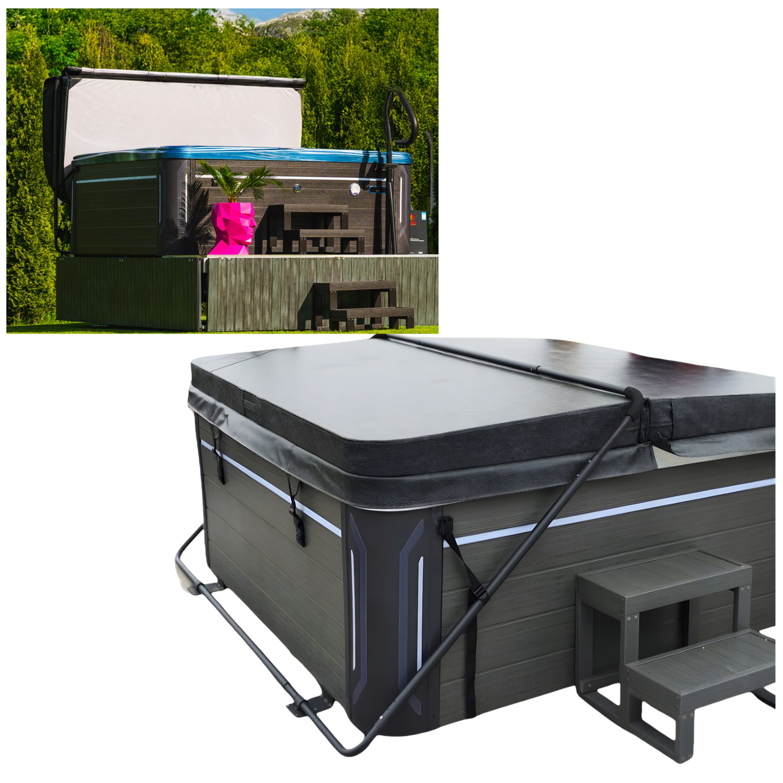 Zdvihák Na Tepelnú Krytinu S Nastaviteľným Držiakom Na Záhradnú Jacuzi