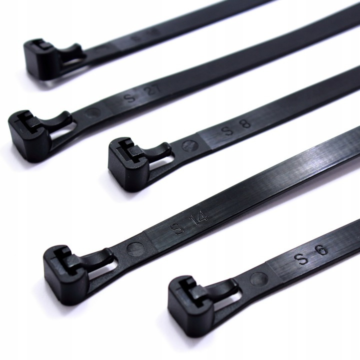 Opaski Kablowe Otwieralne 200/7.5 Czarne 100 Sztuk Pckliper