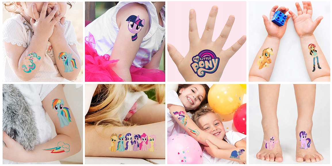 NAJLEPSZE TATUAŻE ZMYWALNE DLA DZIECI DZIECIĘCE MY LITTLE PONY WZORY JAKOŚĆ Marka inny