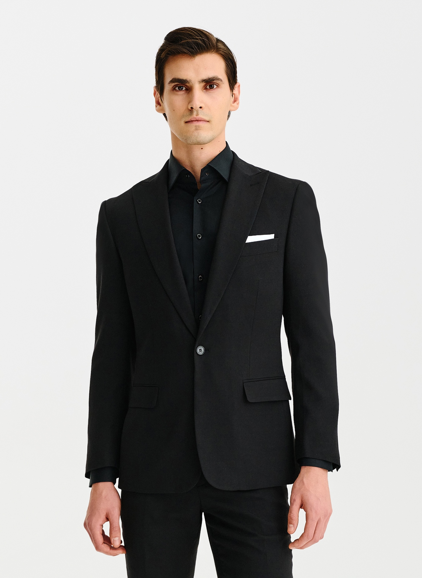 Klasická černá sako bunda Slim Fit Pako Lorente vel