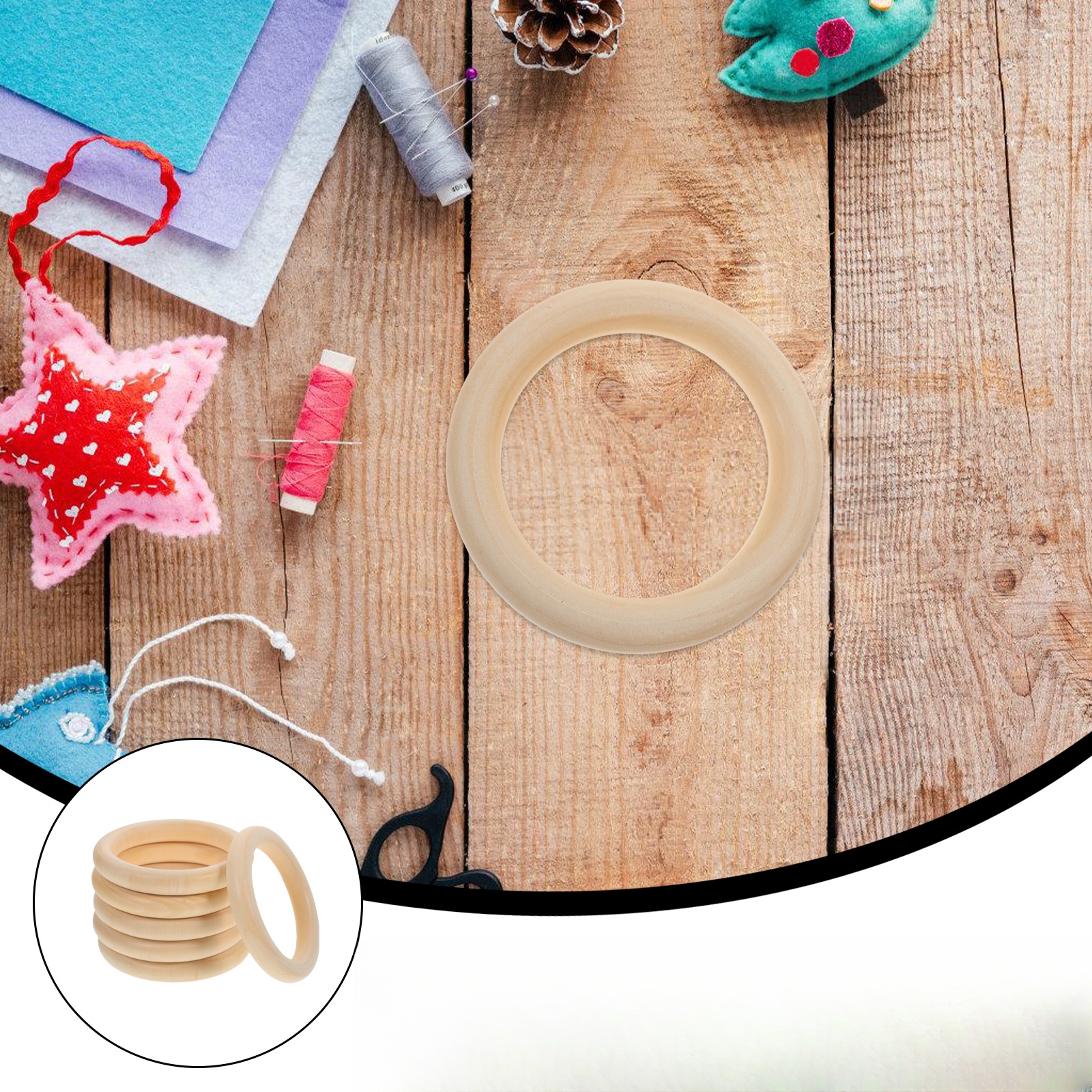 PIERŚCIEŃ DREWNIANY PIERŚCIEŃ DIY NIEDOKOŃCZONY Marka bez marki