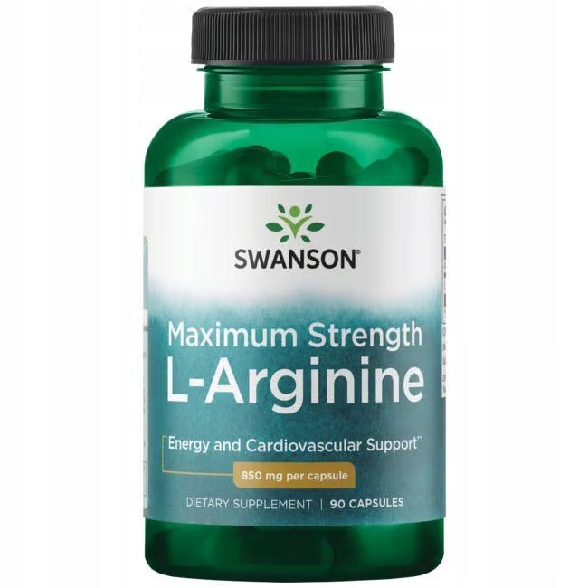 SWANSON L-ARGININA FORTE Masa Mięśniowa Super Strength 850mg 90k LIBIDO