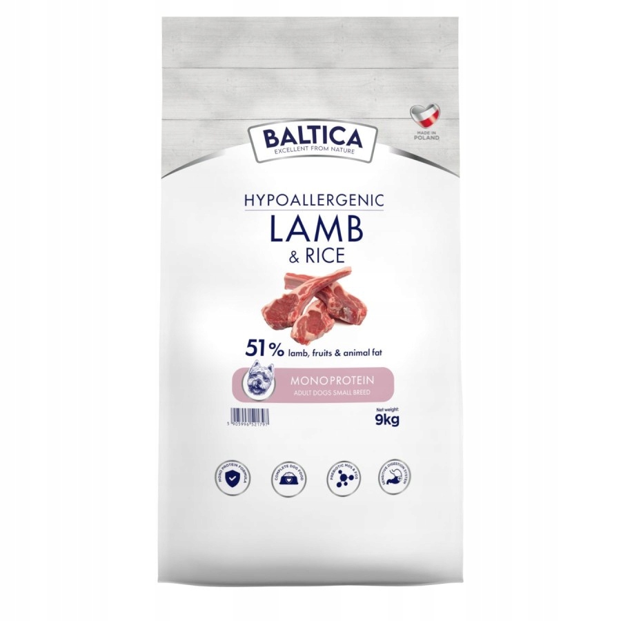 Baltica Adult Jagnięcina Ryż Xs/s 9kg Hipoalergiczna Sucha Karma Dla Psów