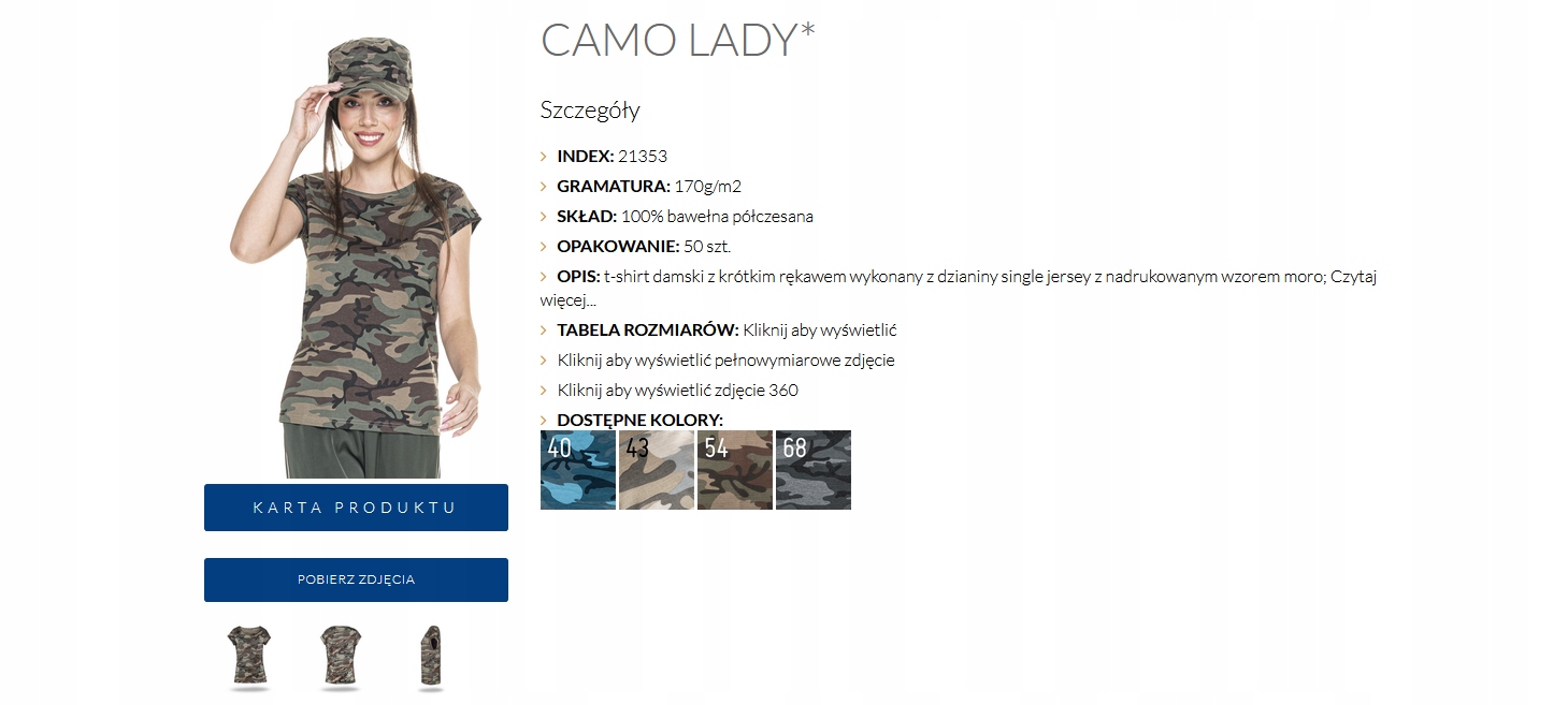 KOSZULKA DAMSKA MORO BAWEŁNIANA ZIELONE CAMO JAKOŚĆ PROMOSTARS R. M Materiał dominujący bawełna